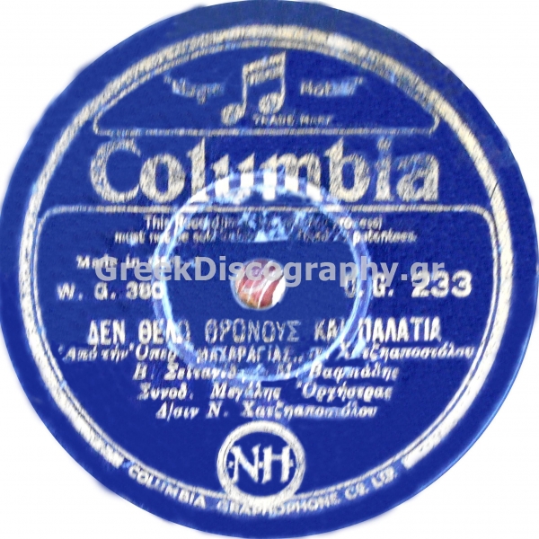DG-0233 ΔΕΝ ΘΕΛΩ ΘΡΟΝΟΥΣ ΚΑΙ ΠΑΛΑΤΙΑ