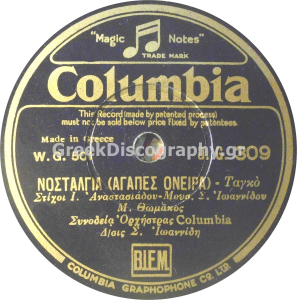 DG-0309 ΝΟΣΤΑΛΓΙΑ (ΑΓΑΠΕΣ ΟΝΕΙΡΑ)
