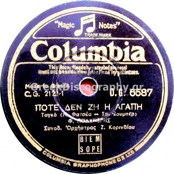DG-6587 ΠΟΤΕ ΔΕΝ ΖΕΙ Η ΑΓΑΠΗ