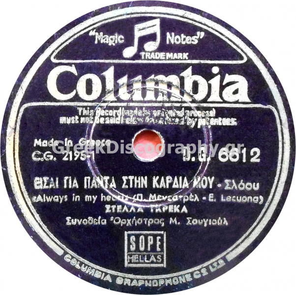 DG-6612 ΕΙΣΑΙ ΠΑΝΤΑ ΣΤΗΝ ΚΑΡΔΙΑ ΜΟΥ