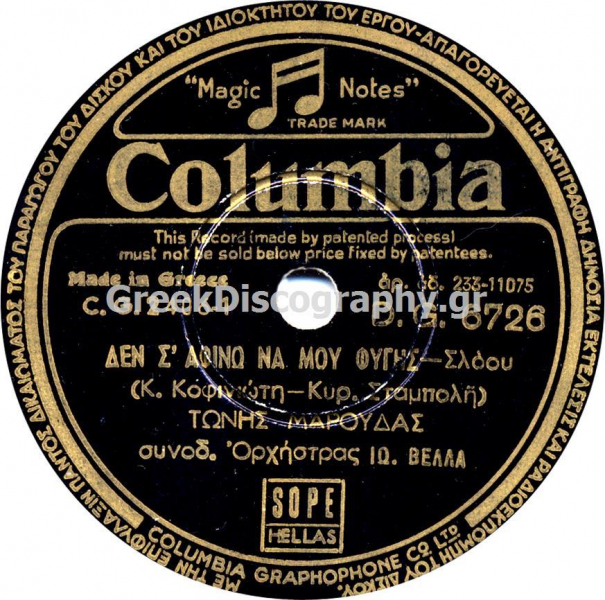 DG-6726 ΔΕΝ Σ ΑΦΗΝΩ ΝΑ ΜΟΥ ΦΥΓΕΙΣ