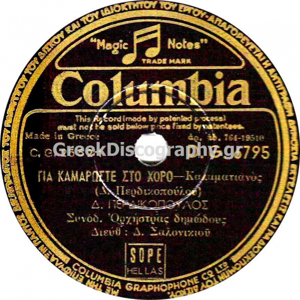 DG-6795 ΓΙΑ ΚΑΜΑΡΩΣΤΕ ΣΤΟ ΧΟΡΟ