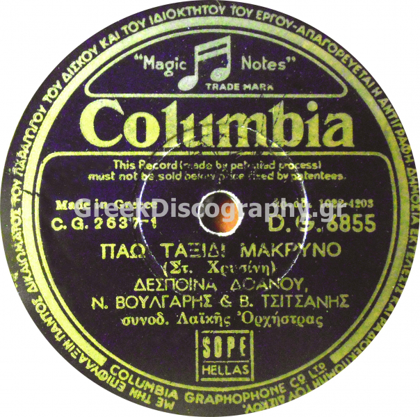 DG-6855 ΠΑΩ ΤΑΞΙΔΙ ΜΑΚΡΙΝΟ