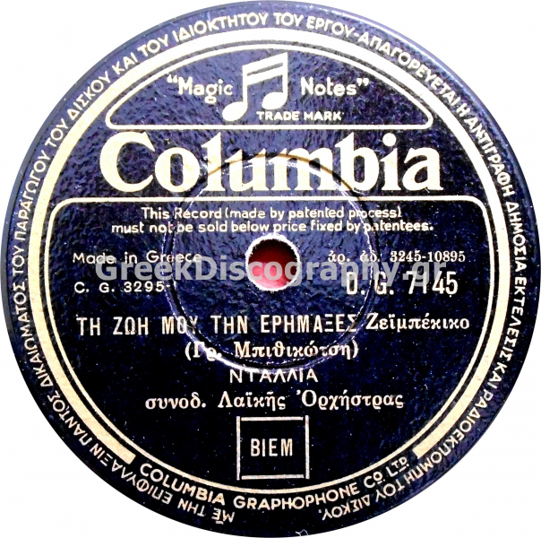 DG-7145 ΤΗ ΖΩΗ ΜΟΥ ΤΗΝ ΕΡΗΜΑΞΕΣ
